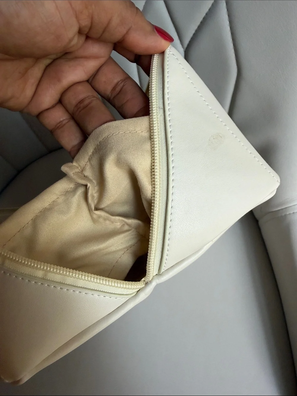 Cream Travel Cosmetic Case
